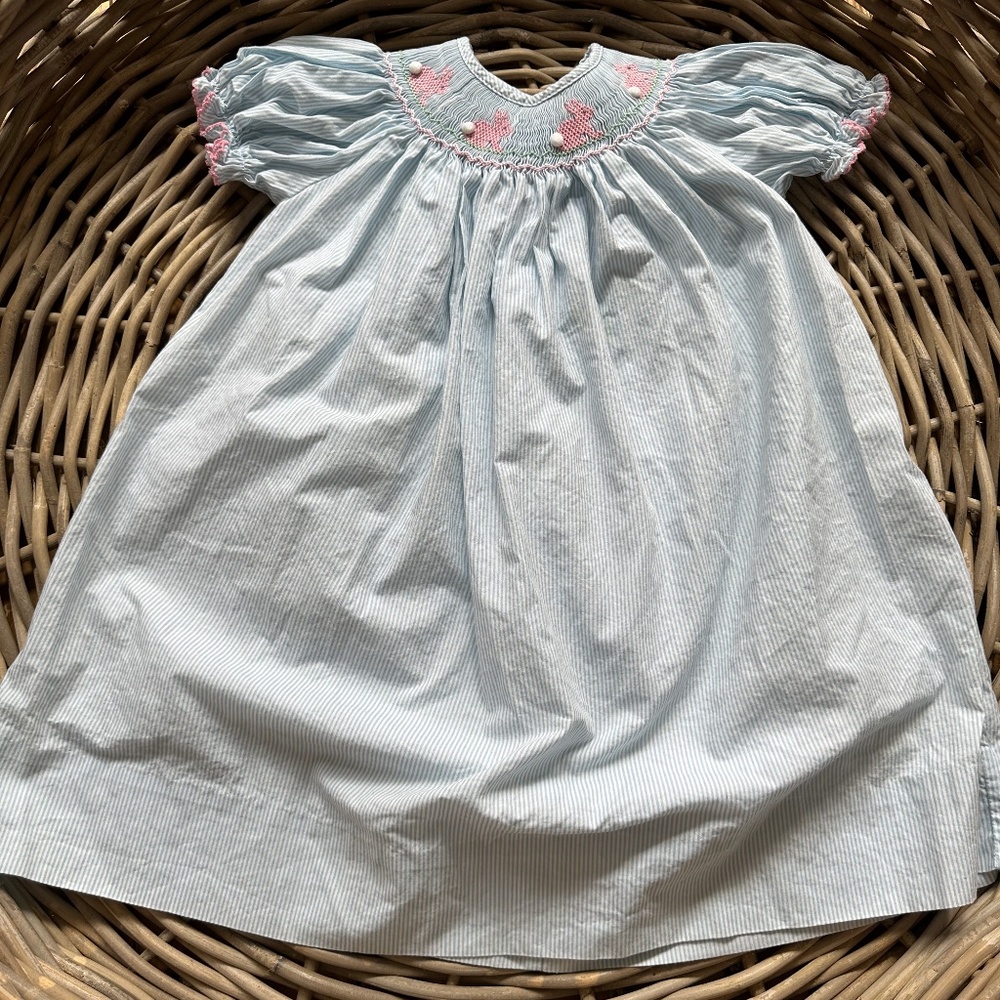 Edgehill Collection Dress with pink bunnies